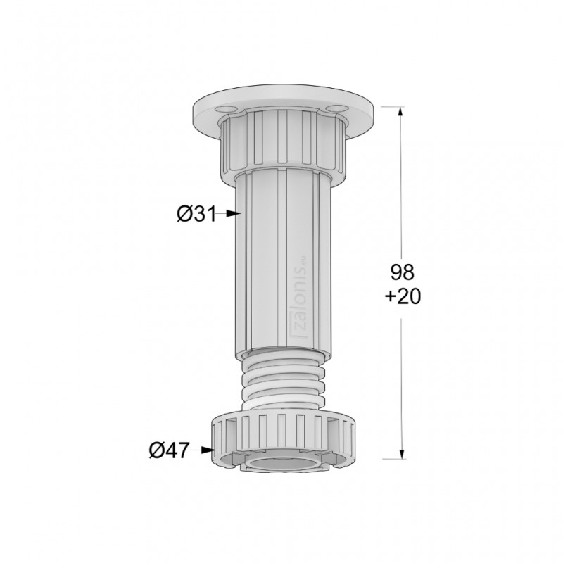 KITCHEN CABINET LEG WHITE / 10cm CABINET LEGS